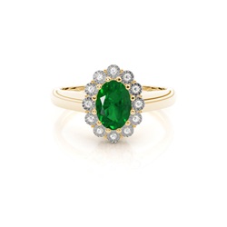 Oval Halo Emerald Engagement Ring