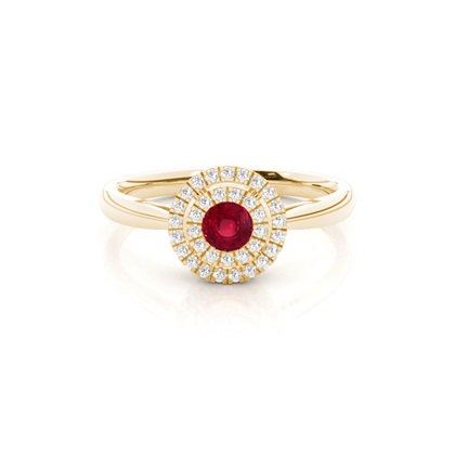 Yellow Gold Ruby Diamond Engagement Rings