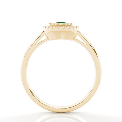 Yellow Gold Emerald Diamond Engagement Rings