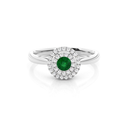 Round Gemstone Diamond Engagement Rings