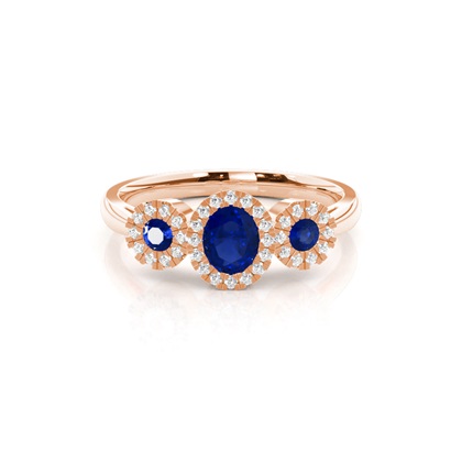 Rose Gold Sapphire Diamond Engagement Rings