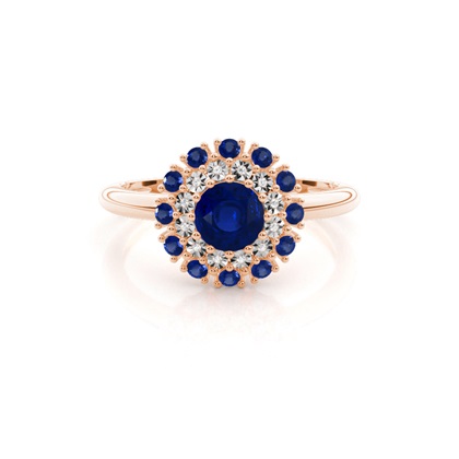 Rose Gold Sapphire Diamond Engagement Rings