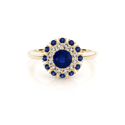 Yellow Gold Sapphire Diamond Engagement Rings