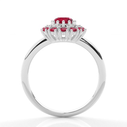 Round Ruby Diamond Engagement Rings