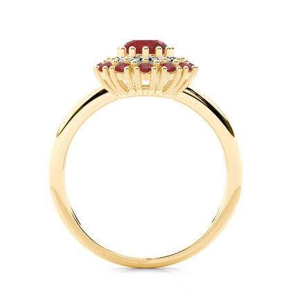 Yellow Gold Ruby Diamond Engagement Rings
