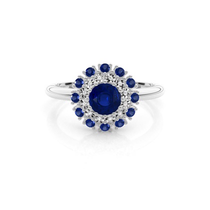 Round Gemstone Diamond Engagement Rings