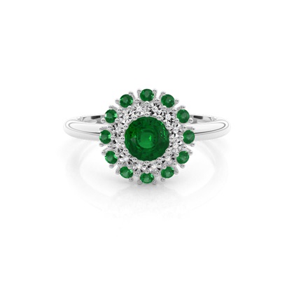 Round Gemstone Diamond Engagement Rings