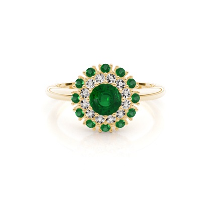 Yellow Gold Gemstone Diamond Engagement Rings