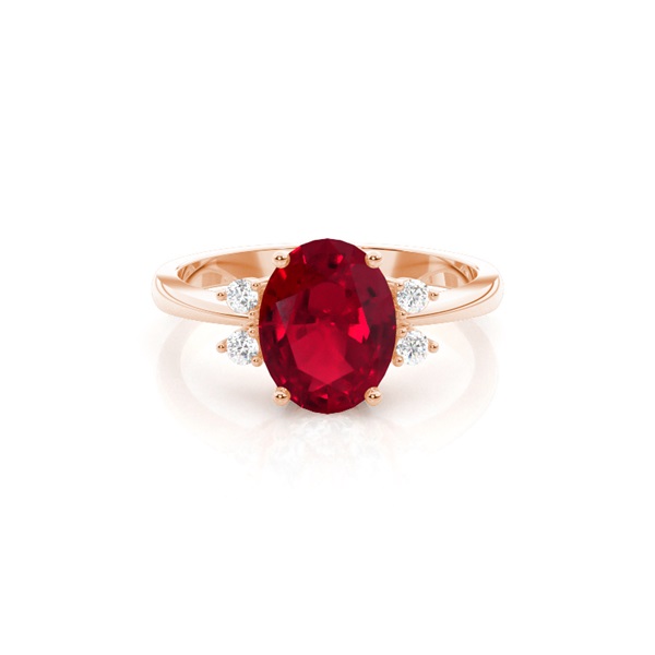 Prong Setting Ruby Side Stone Ring