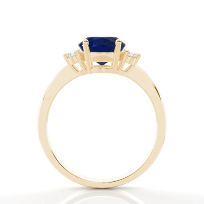 Zinkeneinstellung Blauer Saphir-Seitensteinring