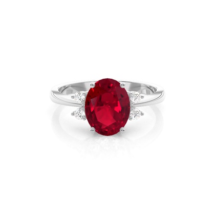 Prong Setting Ruby Side Stone Ring