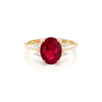 Yellow Gold Gemstone Diamond Engagement Rings