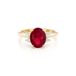 Prong Setting Ruby Side Stone Ring