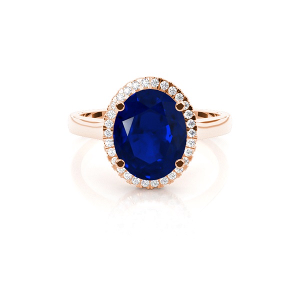 Oval Halo Blue Sapphire Engagement Ring
