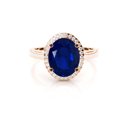 Rose Gold Sapphire Diamond Engagement Rings