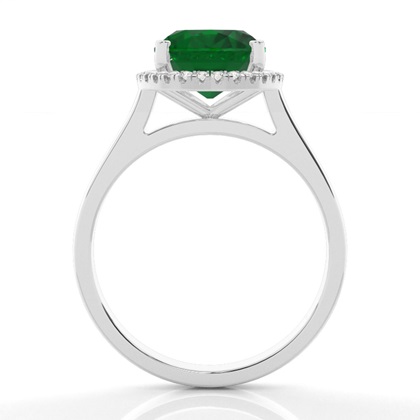 Ovaler Halo Smaragd Verlobungsring