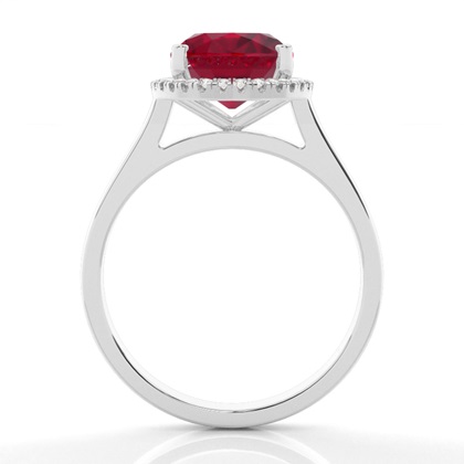 Ovaler Halo Rubin Verlobungsring