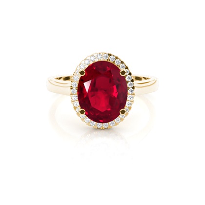 Yellow Gold Halo Rings Gemstones