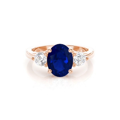 Rose Gold 3 Stone Diamond Rings