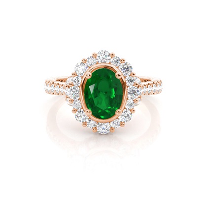 Rose Gold Emerald Diamond Engagement Rings