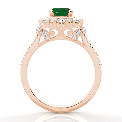 Rose Gold Emerald Diamond Engagement Rings