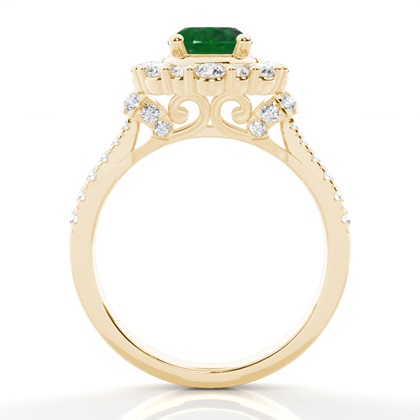 Yellow Gold Emerald Diamond Engagement Rings