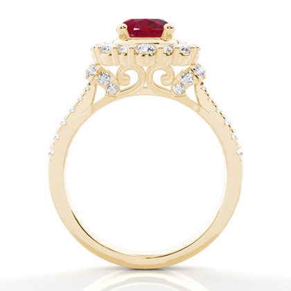 Yellow Gold Ruby Diamond Engagement Rings