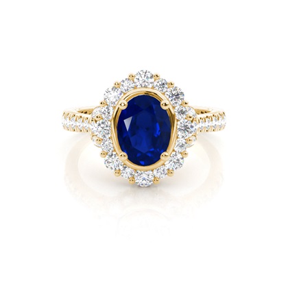 Yellow Gold Gemstone Diamond Engagement Rings