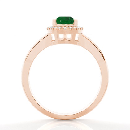Tropfen Rotgold Smaragd Verlobungsringe