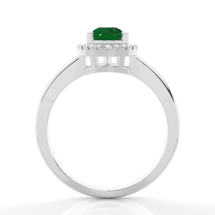 Tropfener Halo Smaragd Verlobungsring