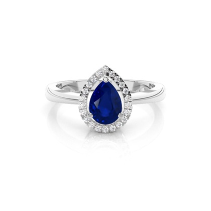 White Gold Gemstone Diamond Engagement Rings
