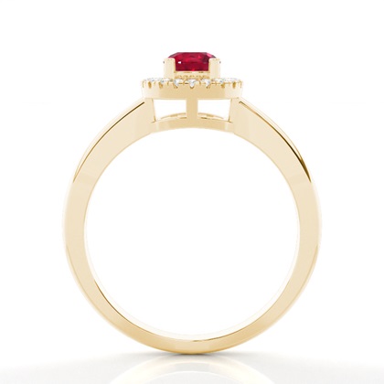 Round Yellow Gold Ruby Engagement Rings