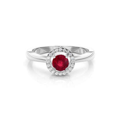 Round Gemstone Diamond Engagement Rings