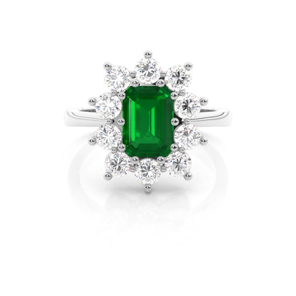 Emerald Halo Emerald Engagement Ring