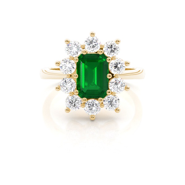 Emerald Halo Emerald Engagement Ring