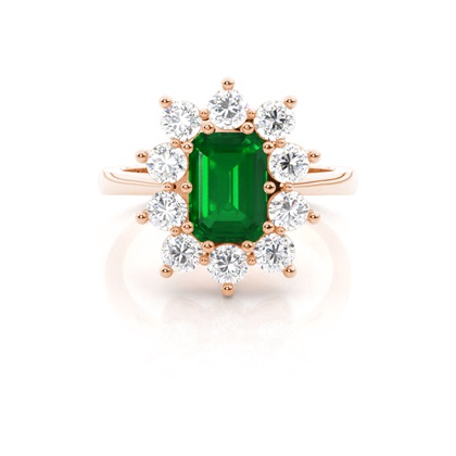 Emerald Halo Emerald Engagement Ring