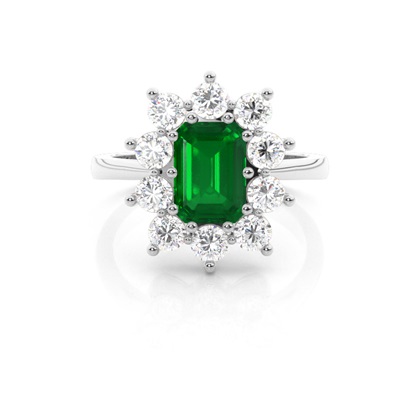 Emerald Halo Emerald Engagement Ring