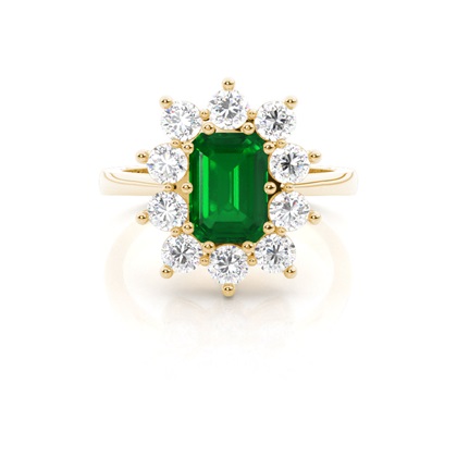 Emerald Halo Emerald Engagement Ring