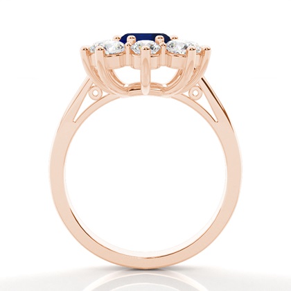 Smaragd Halo Blue Sapphire Verlobungsring