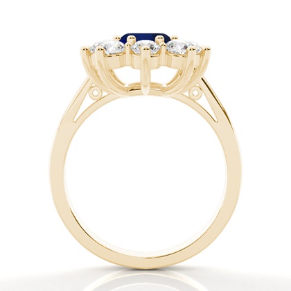 Smaragd Halo Blue Sapphire Verlobungsring