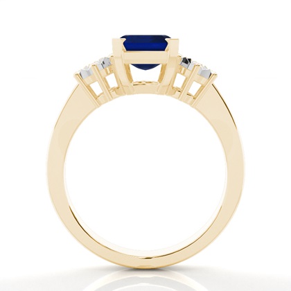 Zinkeneinstellung Blue Sapphire Three Stone Ring