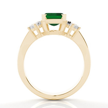 Zinkeneinstellung Smaragd Drei Stein Ring