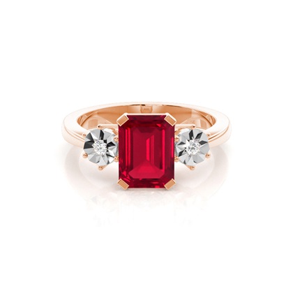 Prong Setting Ruby Three Stone Ring