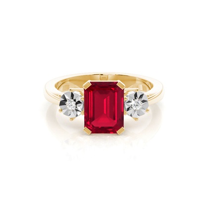 Prong Setting Ruby Three Stone Ring