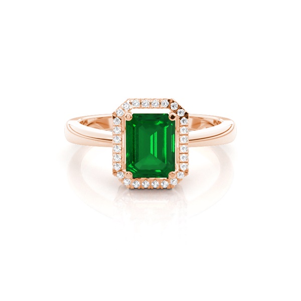 Emerald Halo Emerald Engagement Ring
