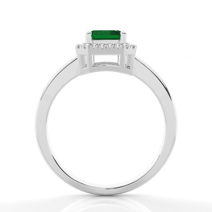 Emerald Halo Emerald Engagement Ring