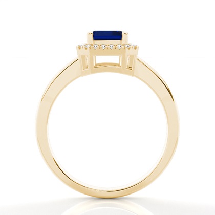 Emerald Yellow Gold Gemstone Engagement Rings