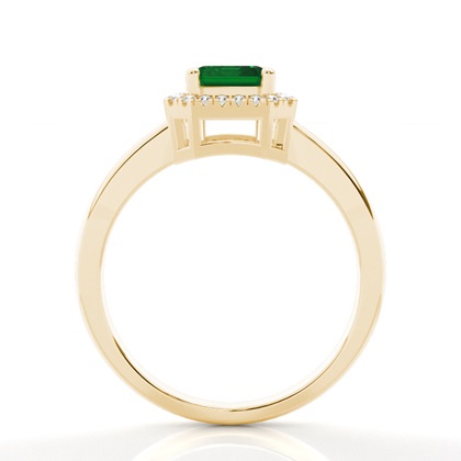 Emerald Yellow Gold Gemstone Engagement Rings