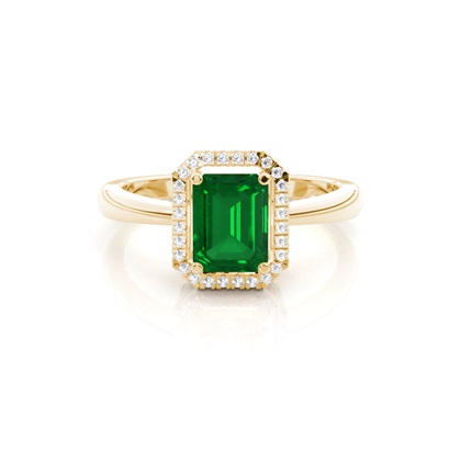 Yellow Gold Gemstone Diamond Engagement Rings