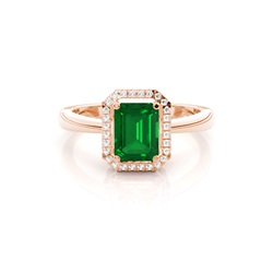 Emerald Halo Emerald Engagement Ring